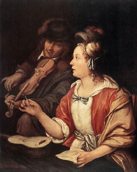 Frans van Mieris The Music Lesson oil painting image